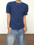 Muscle fit waffle short sleeve knit