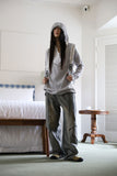 Wave hood wrap knit