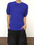 Muscle fit waffle short sleeve knit