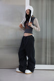 Ribbed color matching crop tee