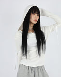 Return off-shoulder hood tee