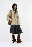 Belt pleated skirt