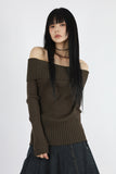 Way ribbed off-shoulder tee