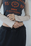 Ribbed color matching crop tee