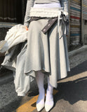 FOLDED WAIST FLARE SKIRT
