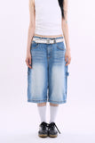 Wavy carpenter bermuda denim pants