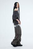 PRTN) Hotfix One-Shoulder Unbalanced T-shirt