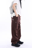 Snow embroidery wide cotton pants