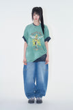 Darnel curved denim pants
