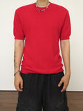 Muscle fit waffle short sleeve knit