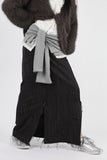 Slit fringe maxi skirt