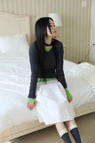 Cotton pleated skirt