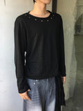 Loop Slub Eyelet Long Sleeve