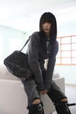 Black wide strap denim