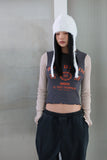 Ribbed color matching crop tee