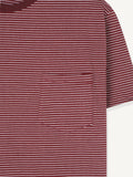 Striped pocket short-sleeve T-shirt