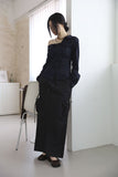 Double cargo long skirt
