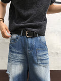 Wave Cat Washing Damage Denim Pants