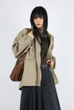 Belt pleated skirt