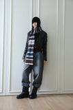 Black line wide denim