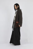 Slit fringe maxi skirt