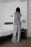 One shoulder open shirring tee