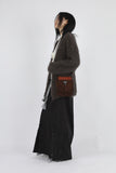 Slit fringe maxi skirt