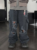 Distress Cargo Banded Denim