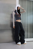 Ribbed color matching crop tee