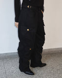 Cargo side buckle pants