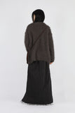 Slit fringe maxi skirt