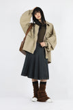 Belt pleated skirt