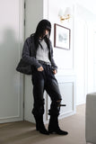 Black wide strap denim