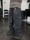 Distress Cargo Banded Denim