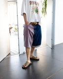 Patchwork Denim Half Pants