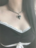 Toani Black Heart Chain Necklace