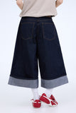 Faden Roll Up Wide Jeans
