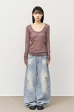 Brick Brushed Wide Denim