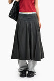 Fab Button Flare Long Skirt