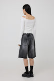 Ecru washed shorts