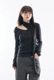 Leah V-neck strap wool knit