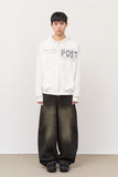 Post Printed Zip Hoodie