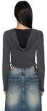 Evil Shirring Cropped Hoodie