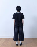 Damage Crop Bermuda Denim