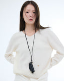 Whole garment V-neck sweater