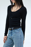 Morven U-Neck Ribbed Sweater