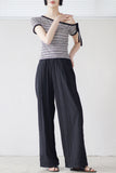 Bent Wide Pintuck Slacks