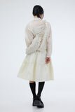 PRTN) Pintuck Flare Mid Length Skirt