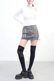 Rachel diagonal zipper skirt