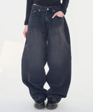 Darnel curved denim pants